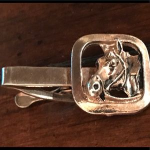 Gold Tone Horse Head Vintage Tie Clip